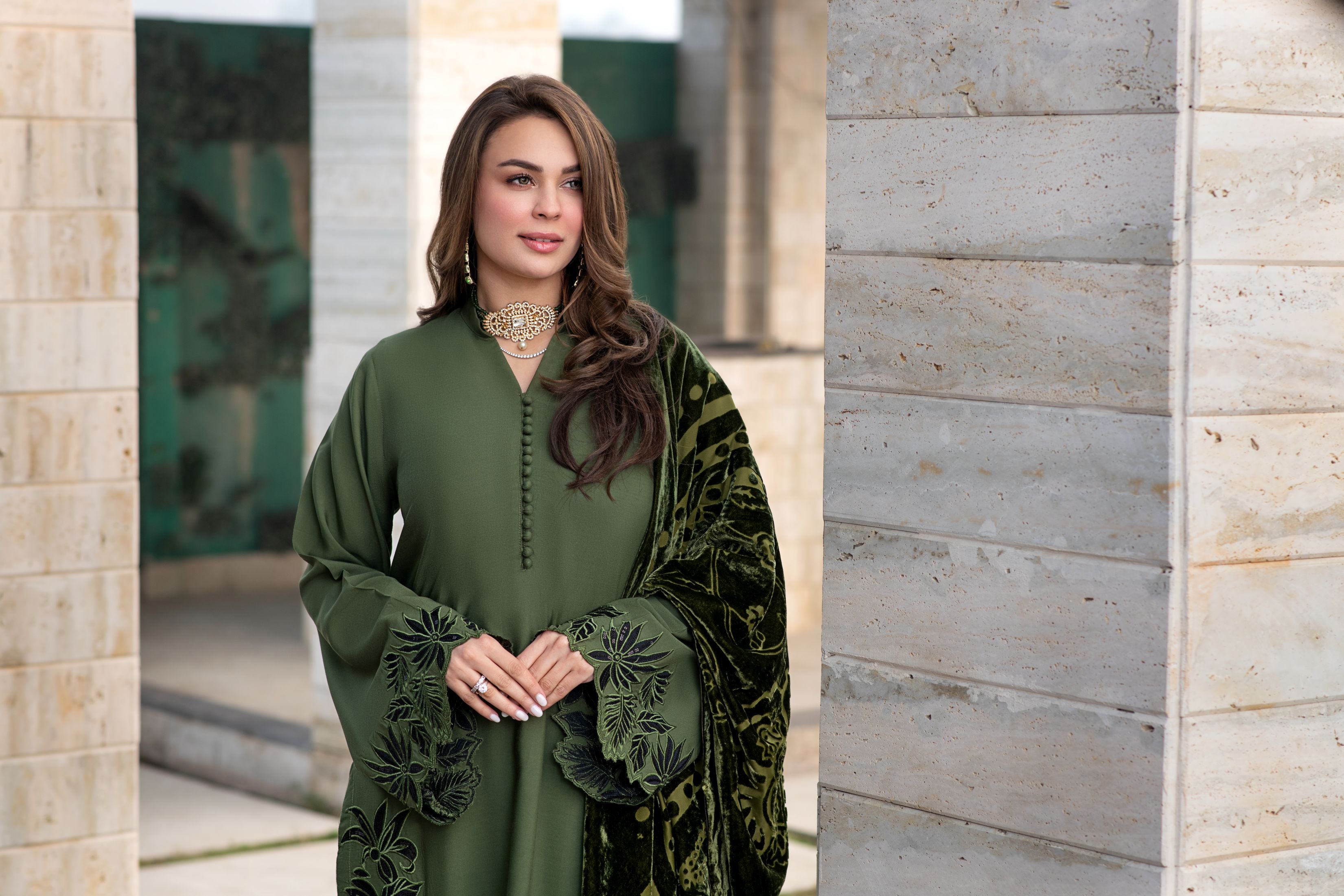 Zohra | 3pc Ready to Wear Winter Dress with Palachi Shawl ZAB9