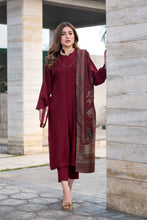 Aurum by Gul Warun – Maroon Multani Shawl Dhanak 3pc Suit GA1