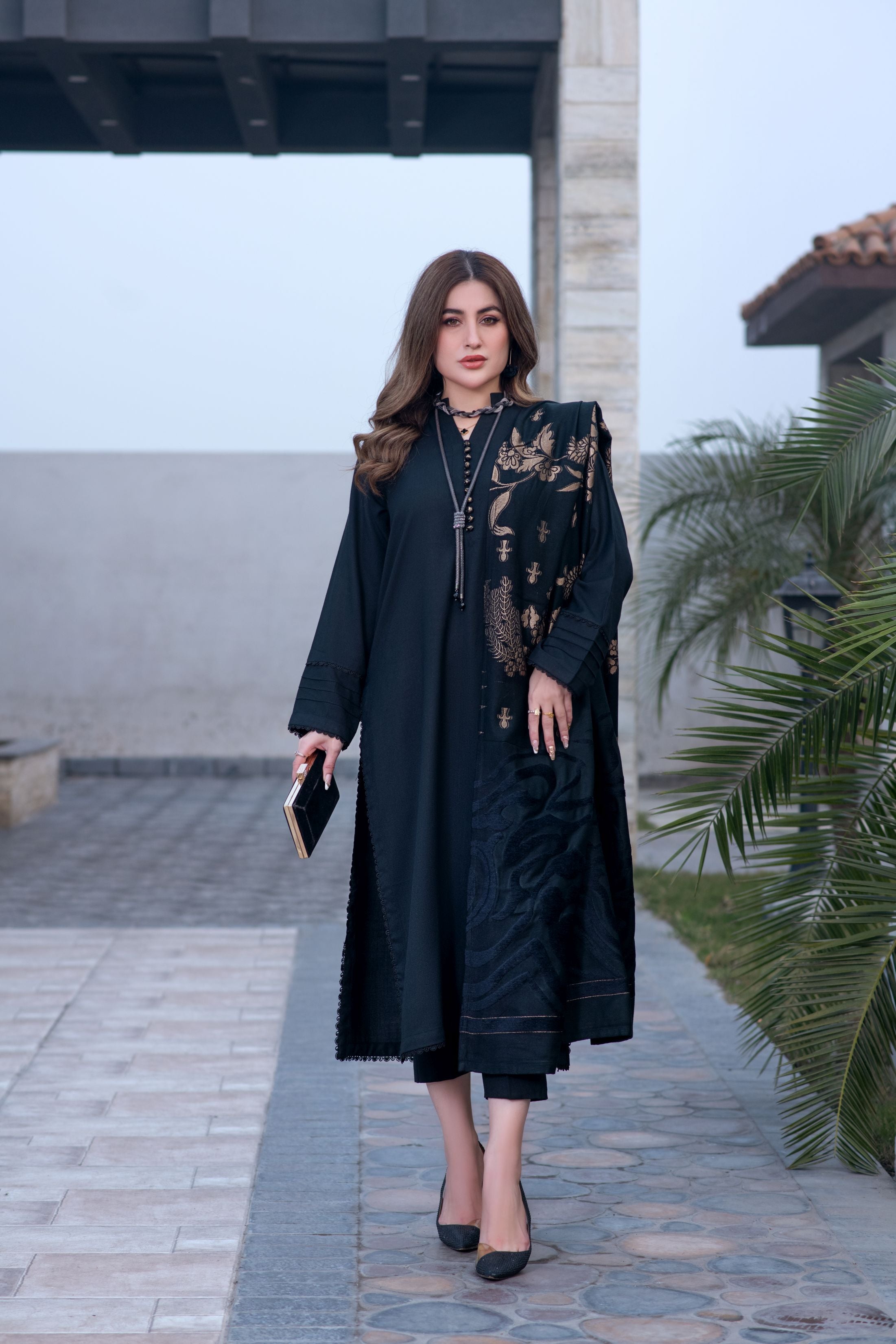 Aurum by Gul Warun – Midnight Multani Shawl Dhanak 3pc Suit GA6