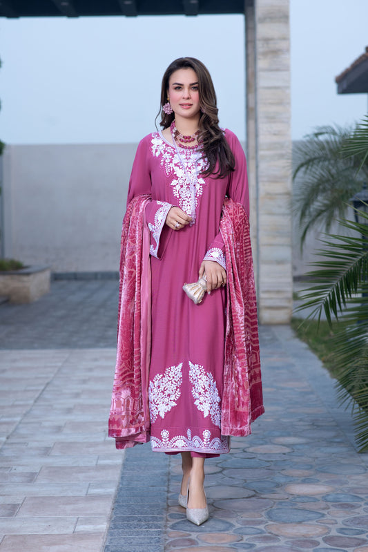 Zohra | 3pc Ready to Wear Winter Dress with Palachi Shawl ZAB8