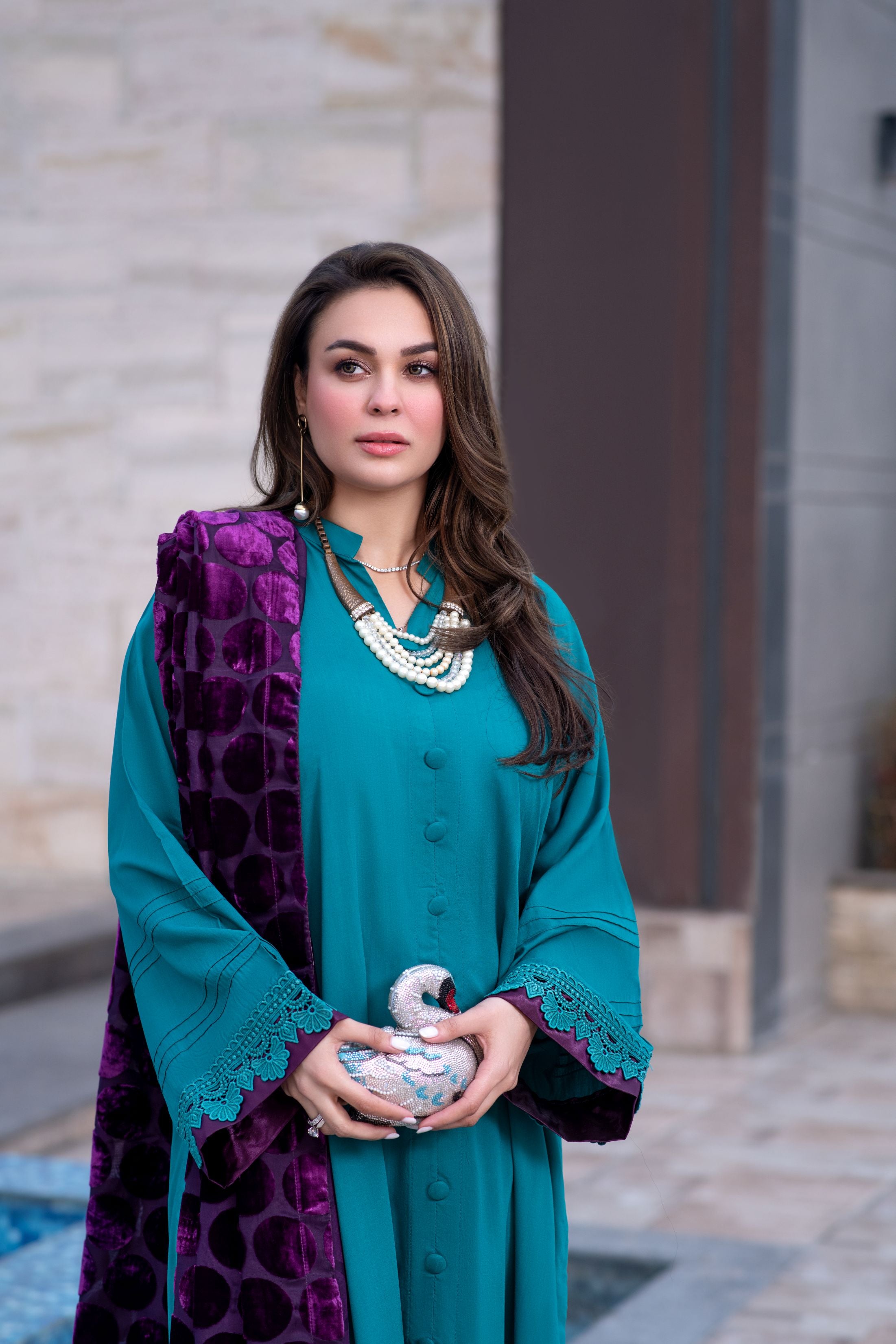 Zohra | 3pc Ready to Wear Winter Dress with Palachi Shawl ZAB4