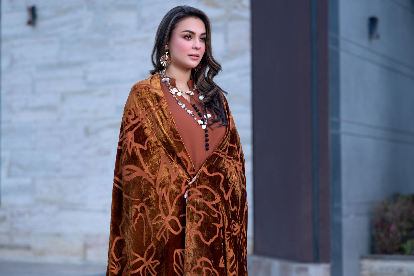 Zohra | 3pc Ready to Wear Winter Dress with Palachi Shawl ZAB5