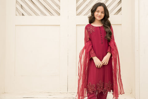 3pc Festive Girls Dress by ARWAH AG27