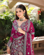 Eira 3pc Embroidered Chiffon Suit with Net Dupatta & Lehenga – Ready to Wear