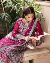 Eira 3pc Embroidered Chiffon Suit with Net Dupatta & Lehenga – Ready to Wear
