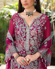 Eira 3pc Embroidered Chiffon Suit with Net Dupatta & Lehenga – Ready to Wear