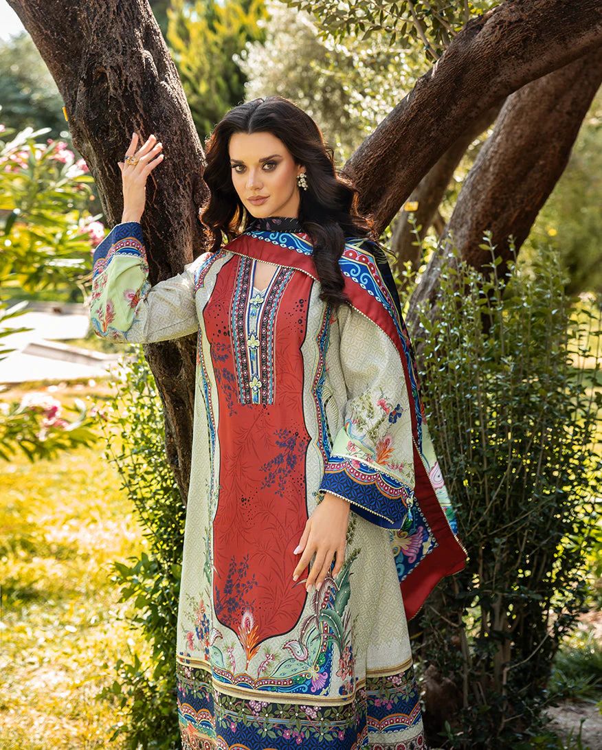 Mushq Ethereal Gleam Hand-Embellished Raw Silk 3pc Dress MHL3