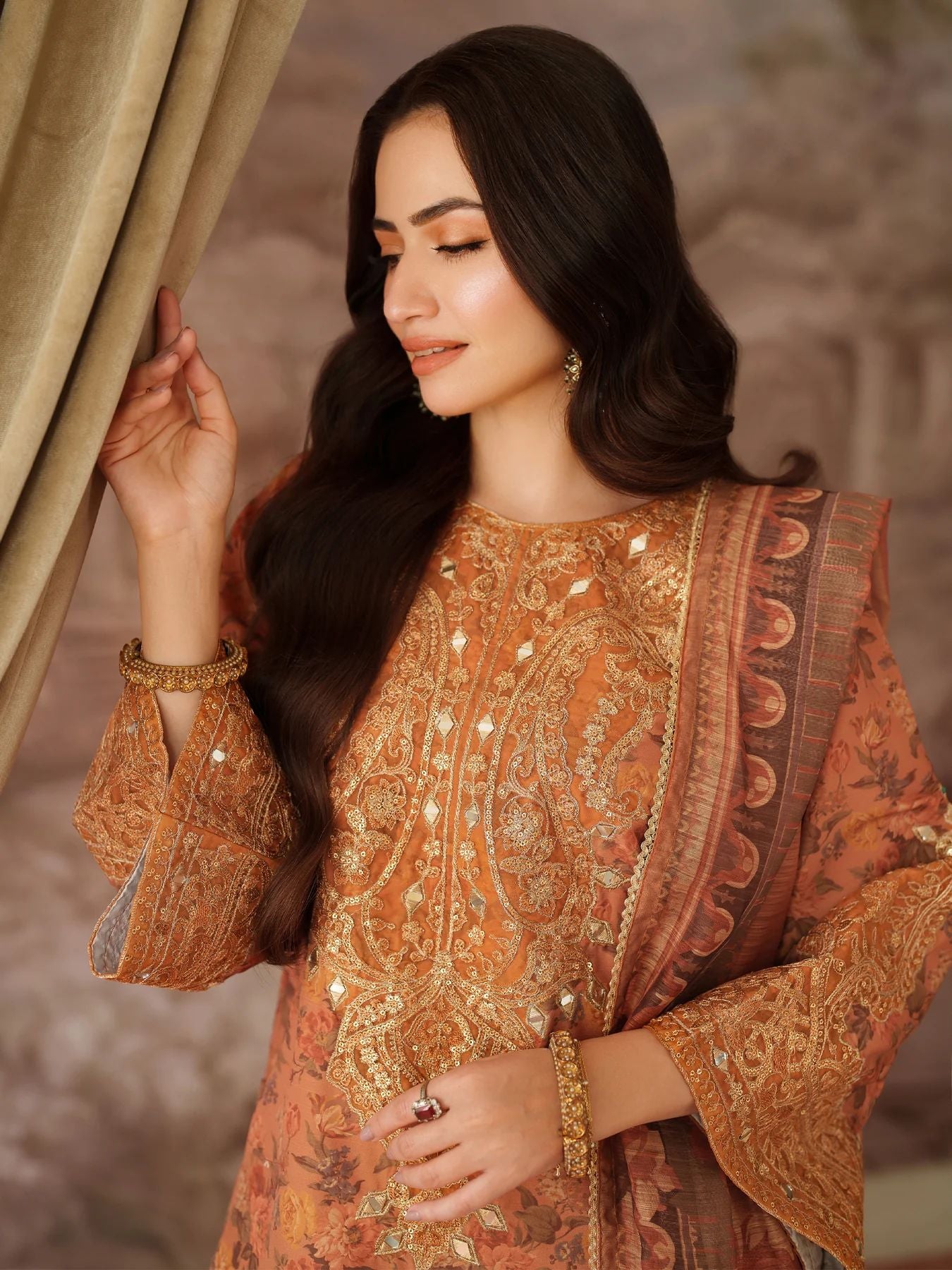 Opal Edit by Mohagni Printed Khaddar Embroidered 3pc Dress FMC1