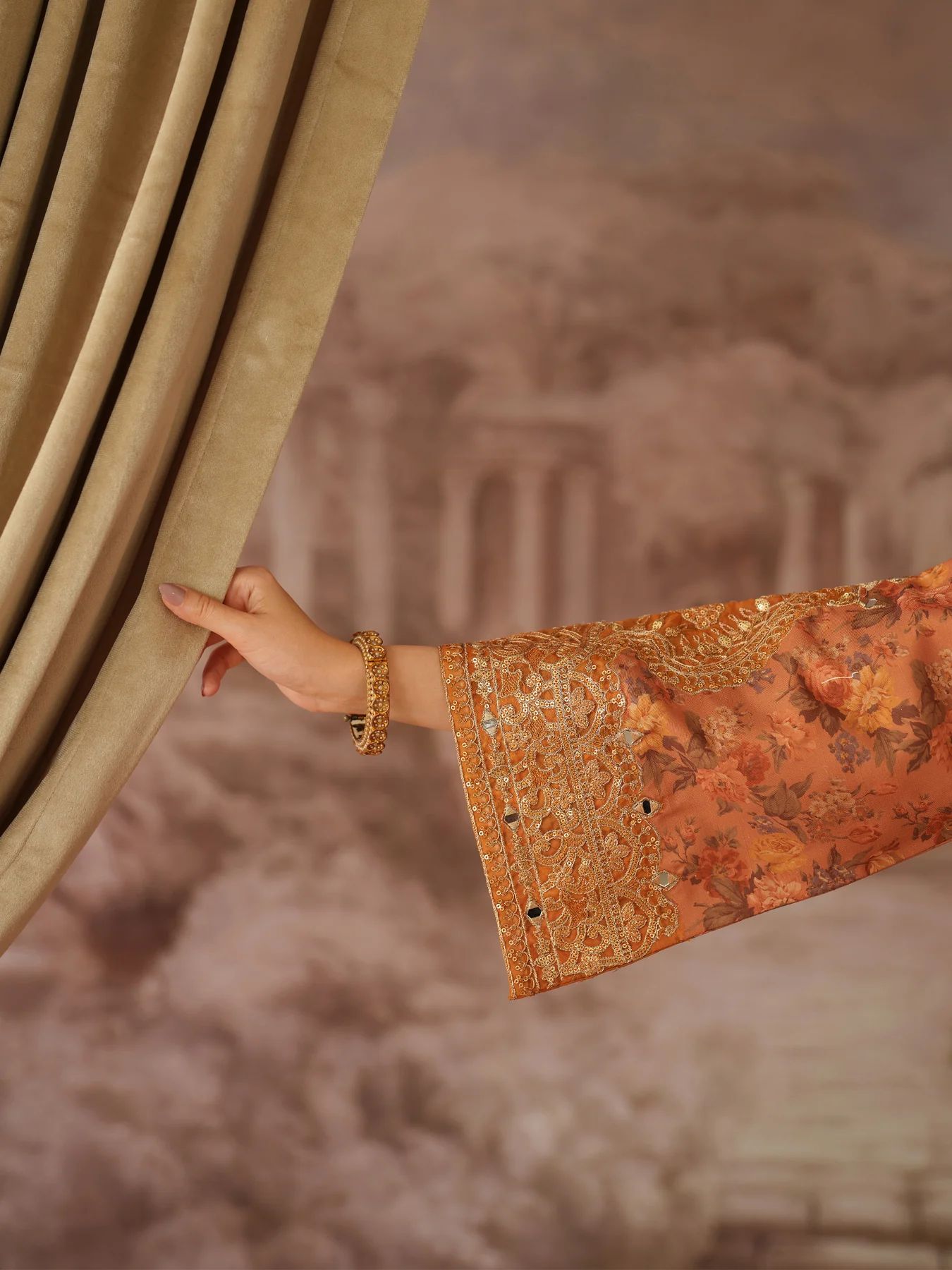 Opal Edit by Mohagni Printed Khaddar Embroidered 3pc Dress FMC1