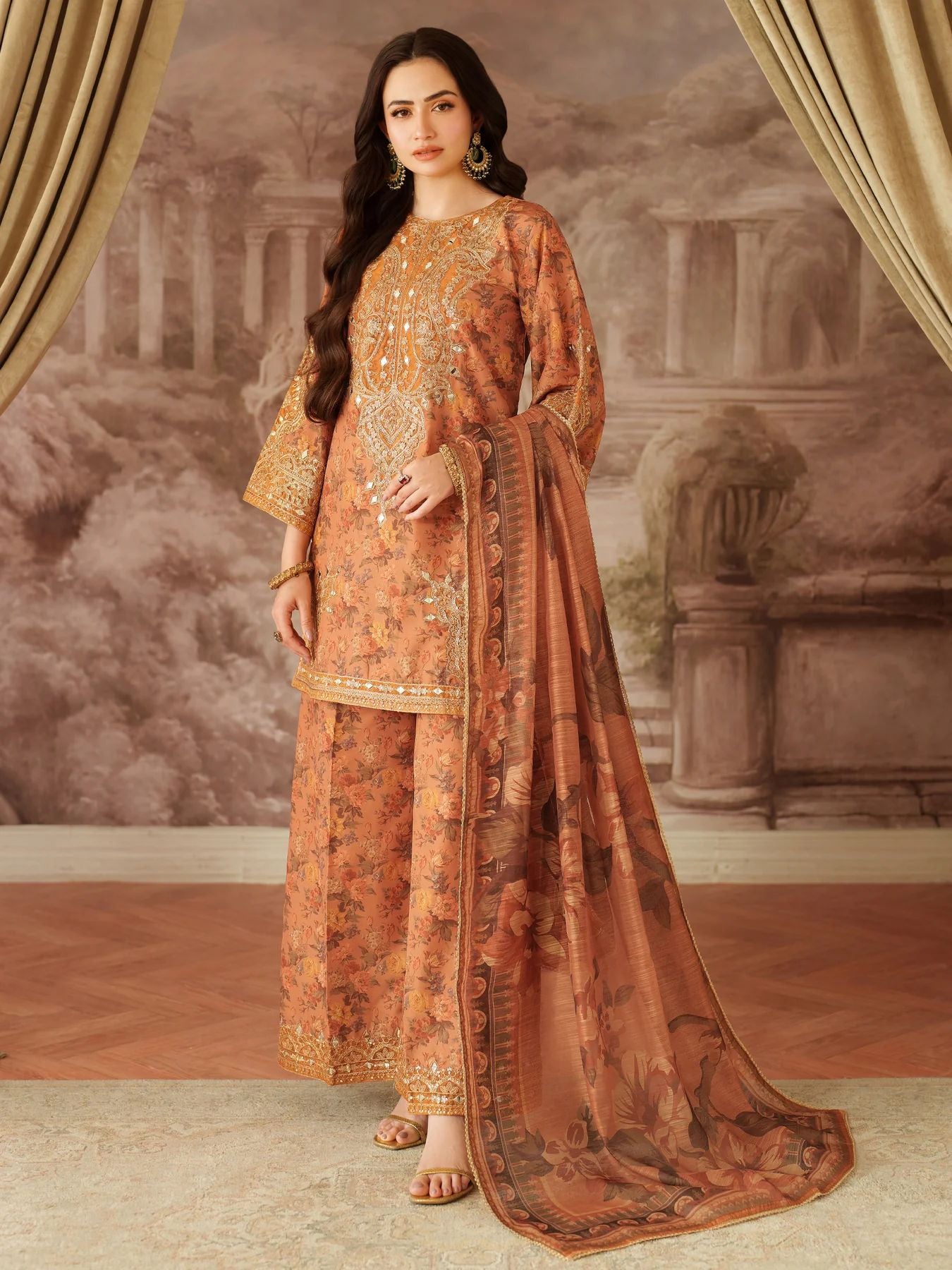 Opal Edit by Mohagni Printed Khaddar Embroidered 3pc Dress FMC1