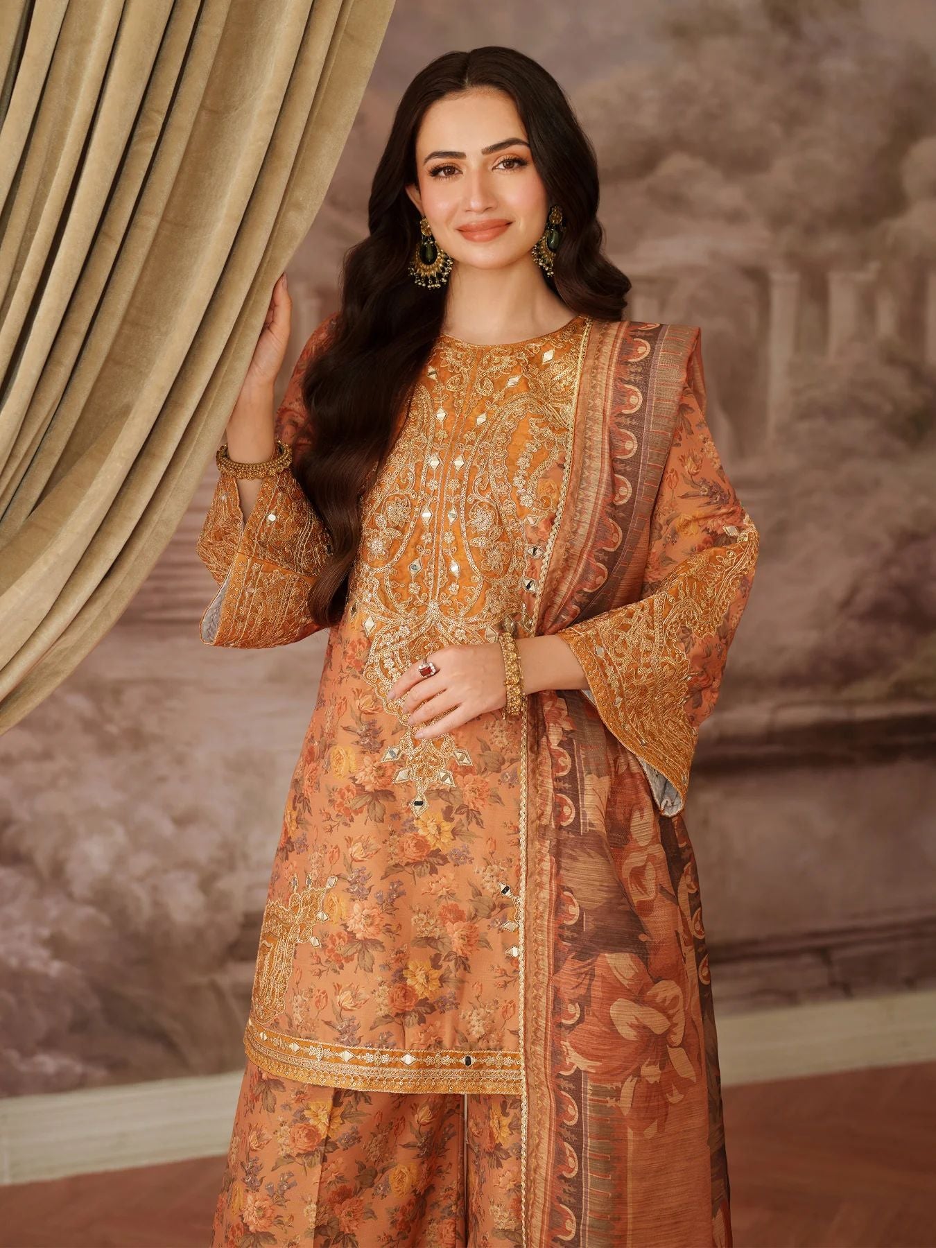 Opal Edit by Mohagni Printed Khaddar Embroidered 3pc Dress FMC1