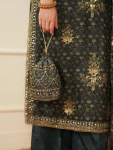 Opal Edit by Mohagni Khadi Net 3pc Set with Raw Silk Trousers & Bag FMC10