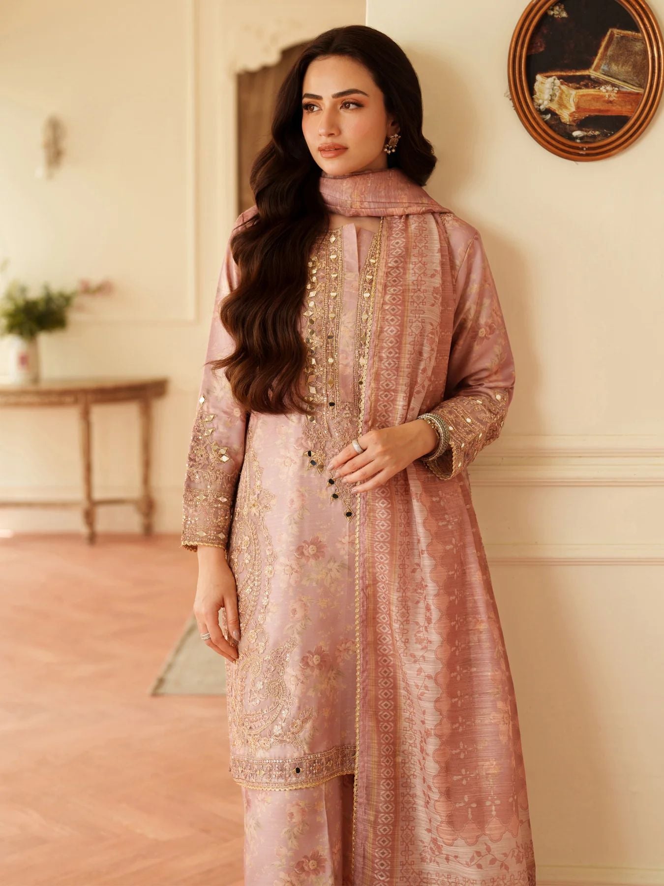 Opal Edit by Mohagni Printed Khaddar Embroidered 3pc Dress FMC2