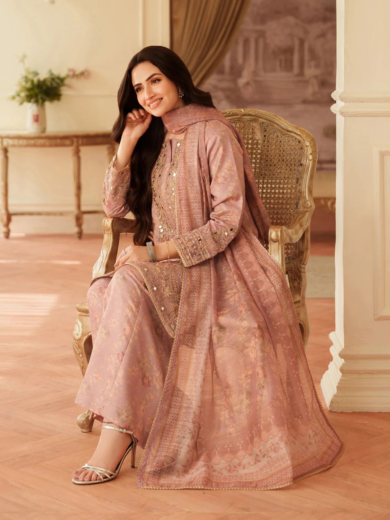 Opal Edit by Mohagni Printed Khaddar Embroidered 3pc Dress FMC2