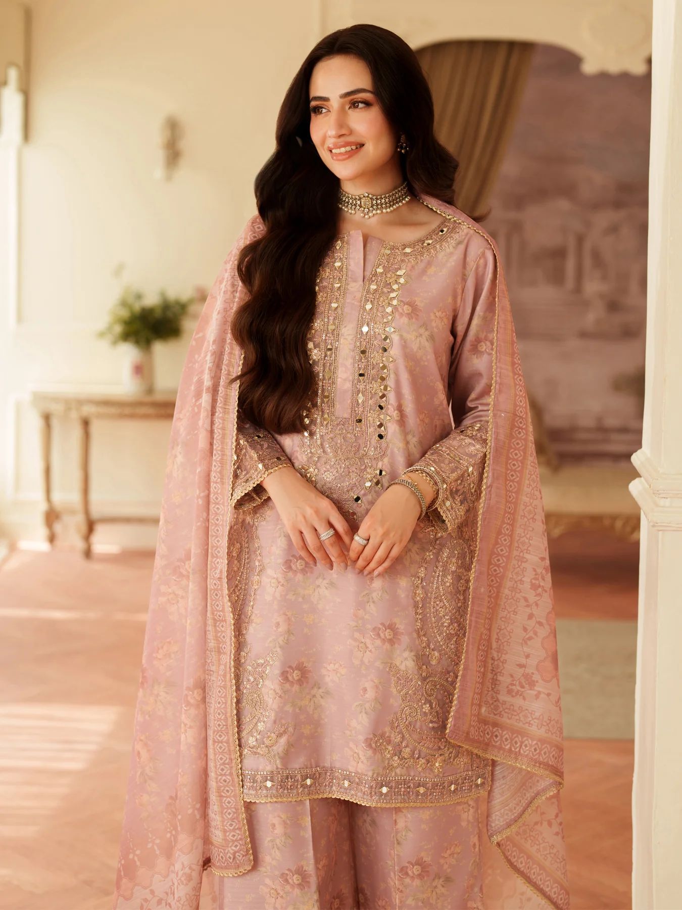 Opal Edit by Mohagni Printed Khaddar Embroidered 3pc Dress FMC2