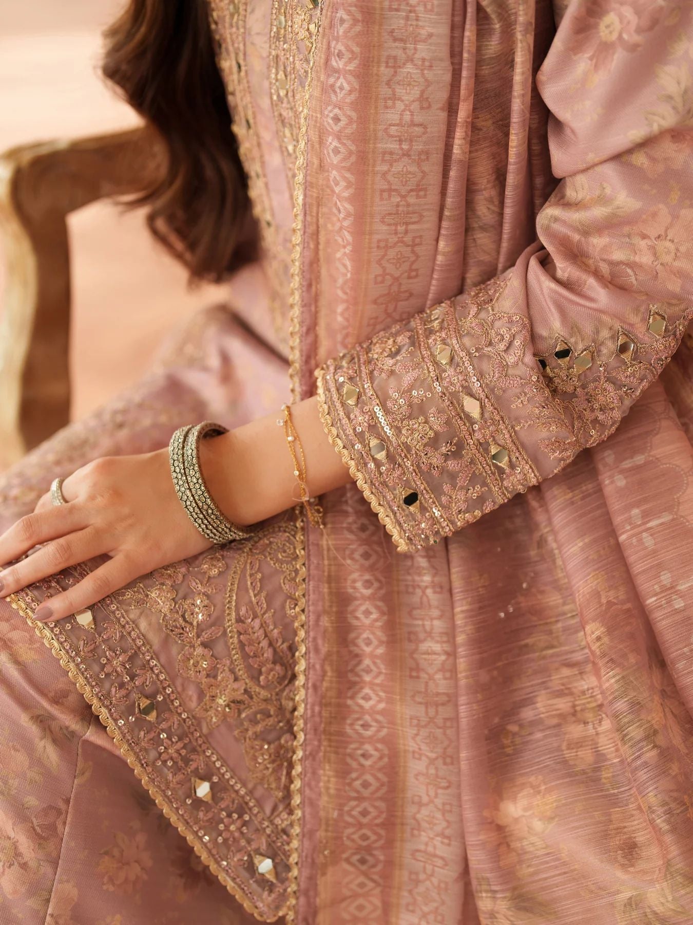 Opal Edit by Mohagni Printed Khaddar Embroidered 3pc Dress FMC2