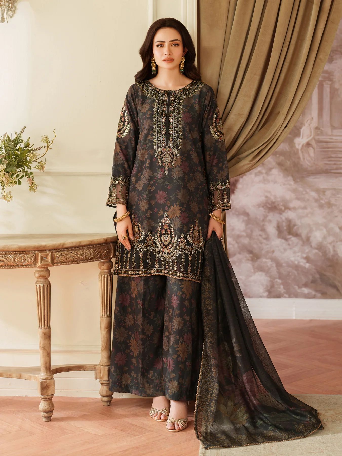 Opal Edit by Mohagni Printed Khaddar Embroidered 3pc Dress FMC3