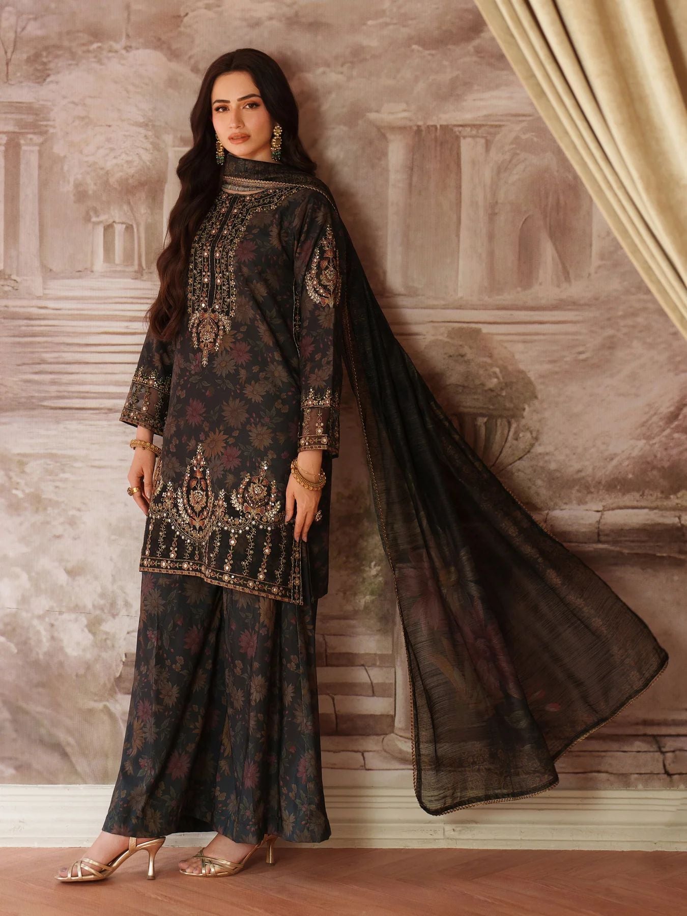 Opal Edit by Mohagni Printed Khaddar Embroidered 3pc Dress FMC3