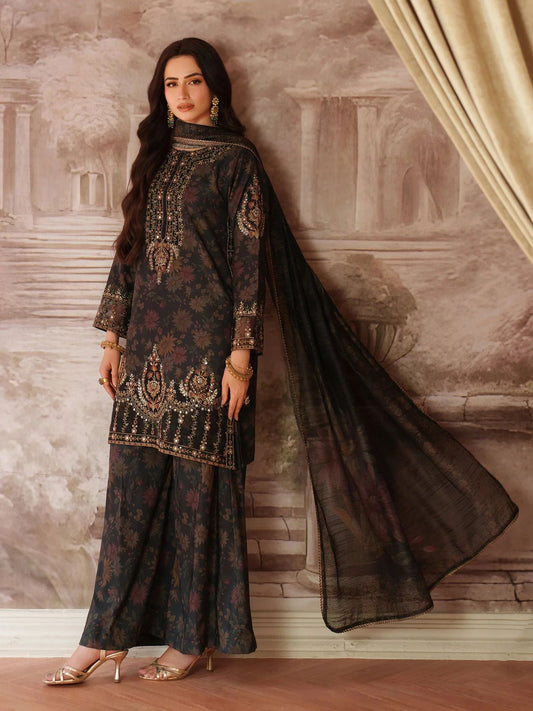 Opal Edit by Mohagni Printed Khaddar Embroidered 3pc Dress FMC3