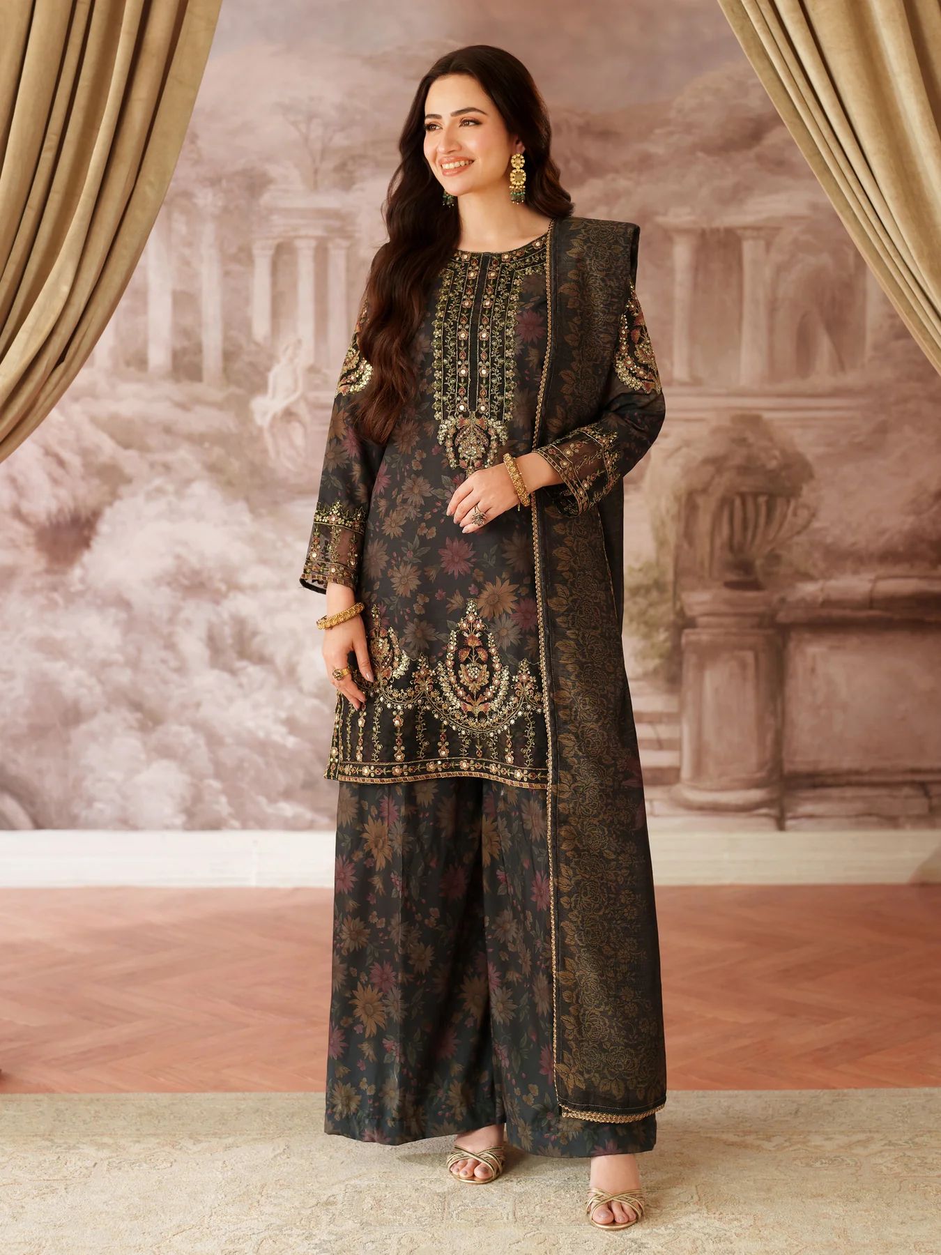 Opal Edit by Mohagni Printed Khaddar Embroidered 3pc Dress FMC3