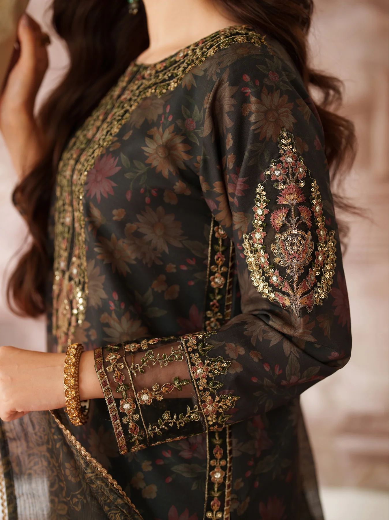 Opal Edit by Mohagni Printed Khaddar Embroidered 3pc Dress FMC3
