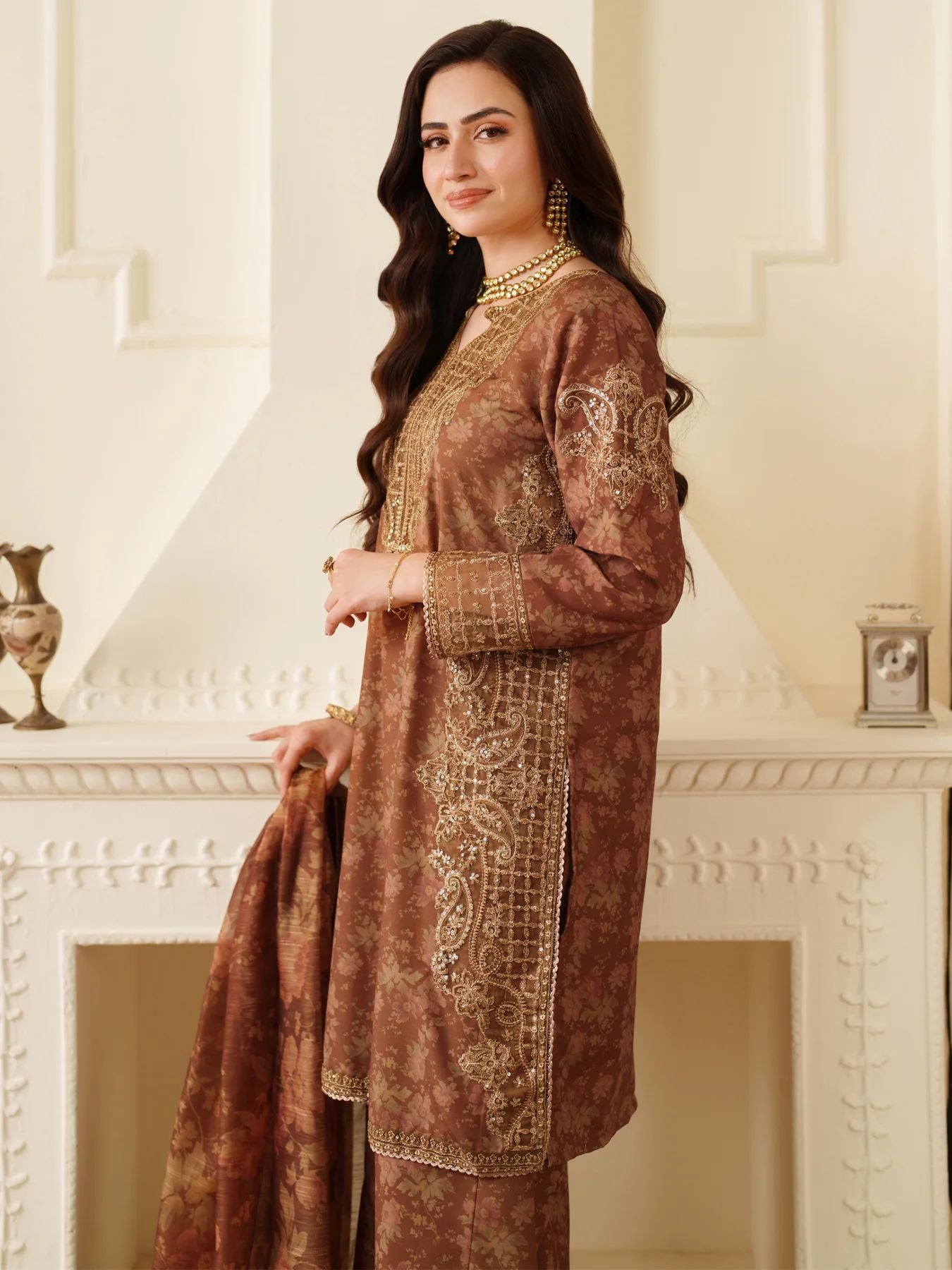 Opal Edit by Mohagni Printed Khaddar Embroidered 3pc Suit FMC4