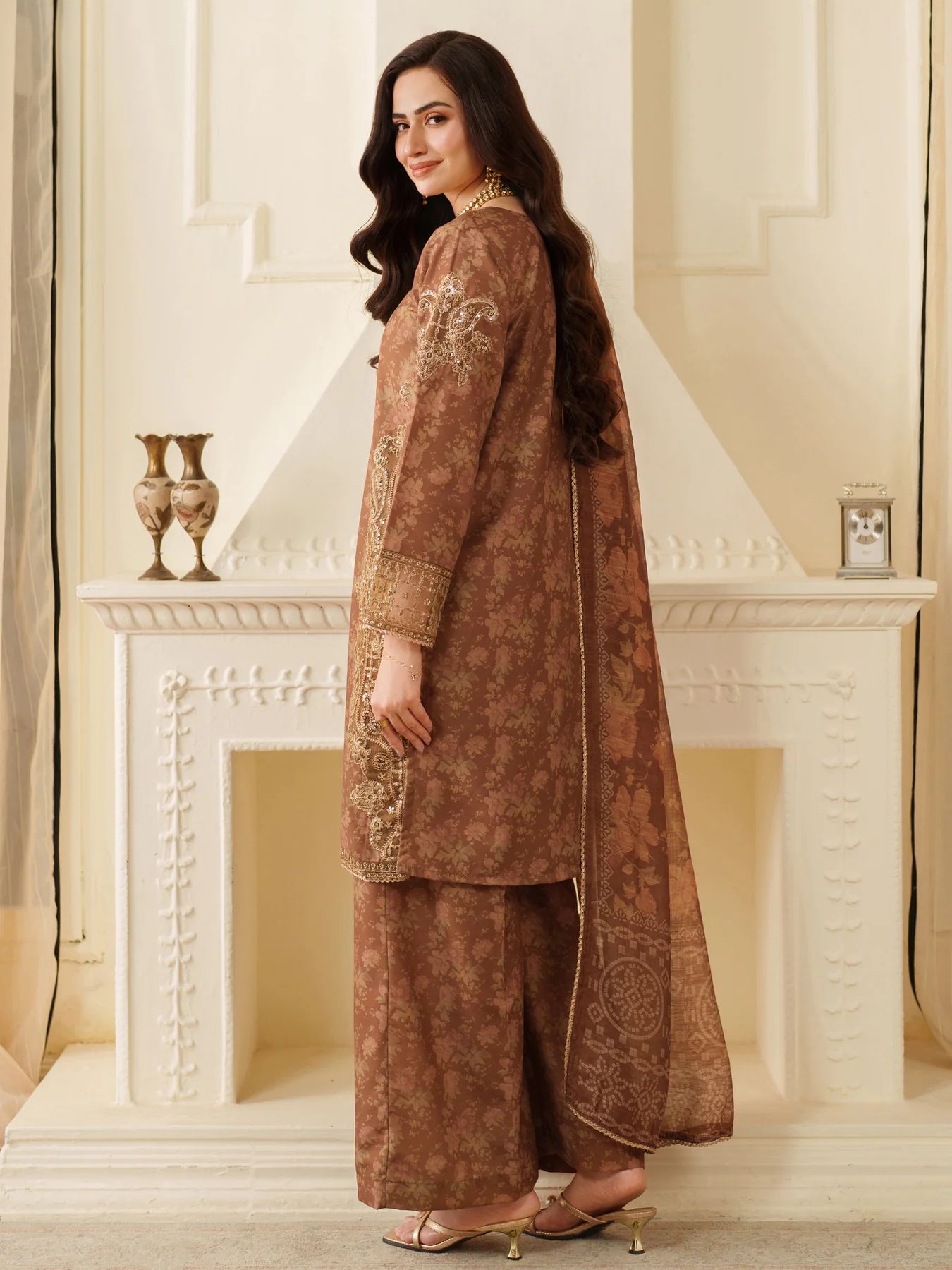 Opal Edit by Mohagni Printed Khaddar Embroidered 3pc Suit FMC4