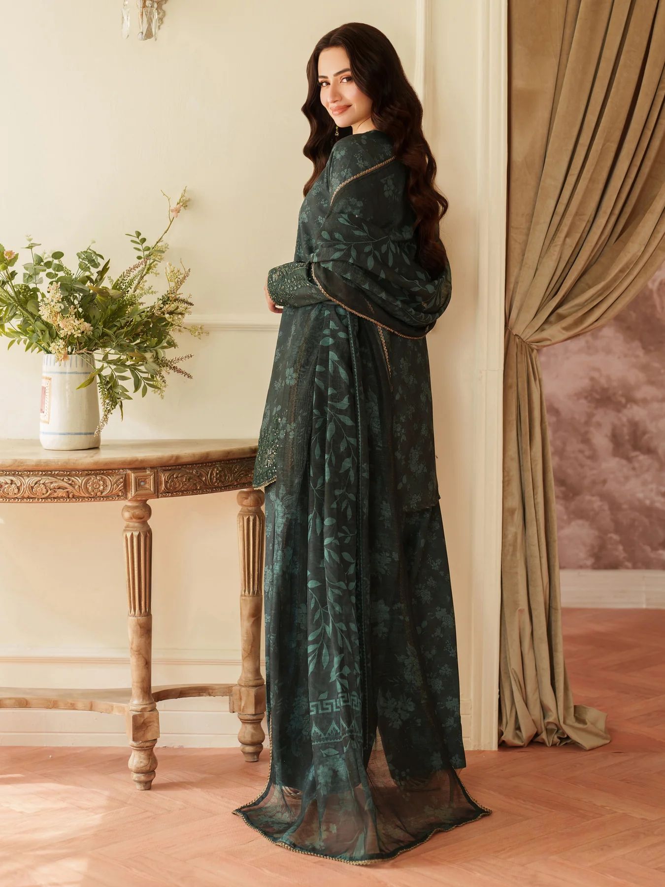 Opal Edit by Mohagni Printed Khaddar Winter 3pc Farshi Shalwar Dress FMC5