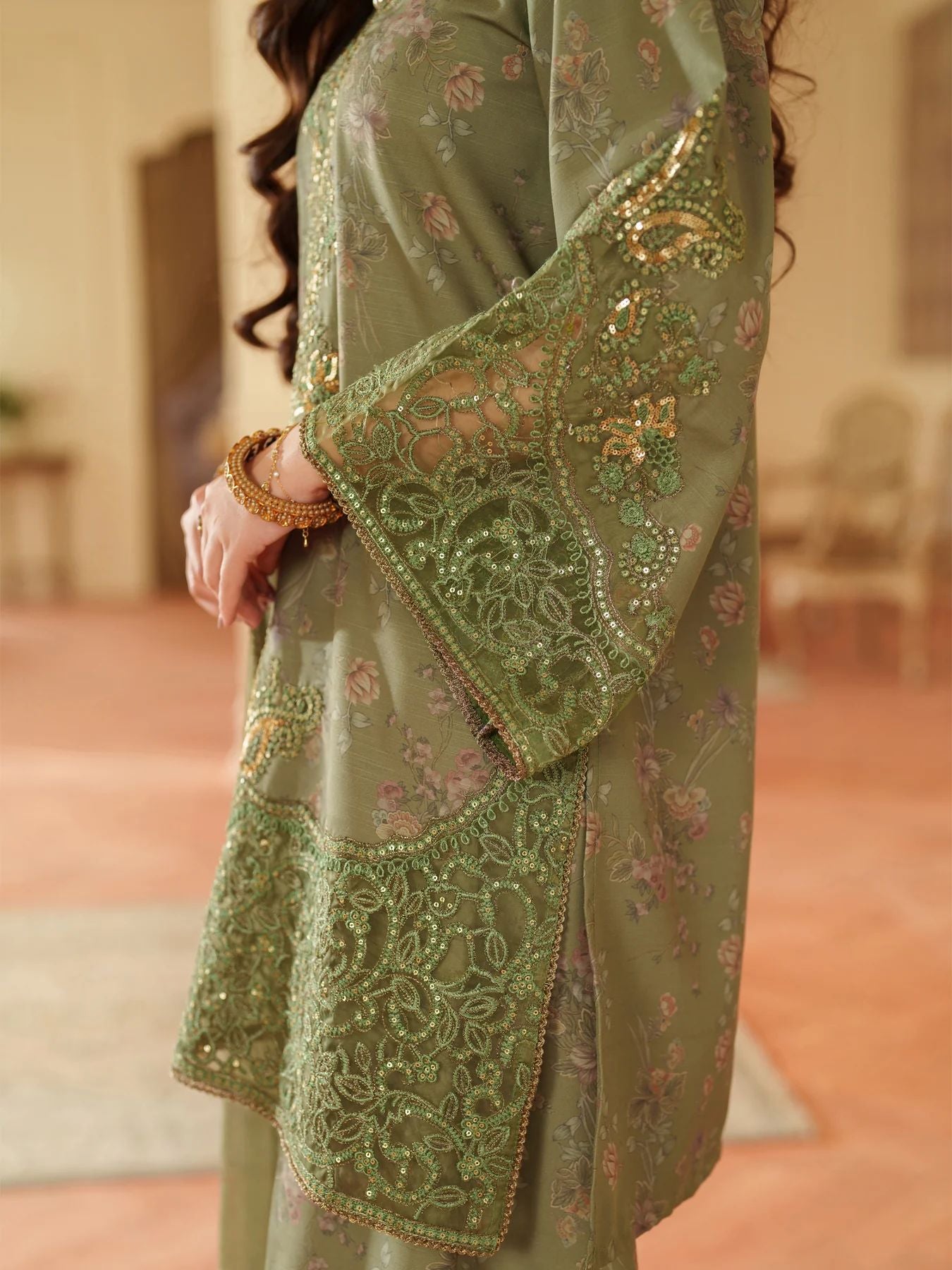 Opal Edit by Mohagni Printed Khaddar Embroidered 3pc Dress FMC6