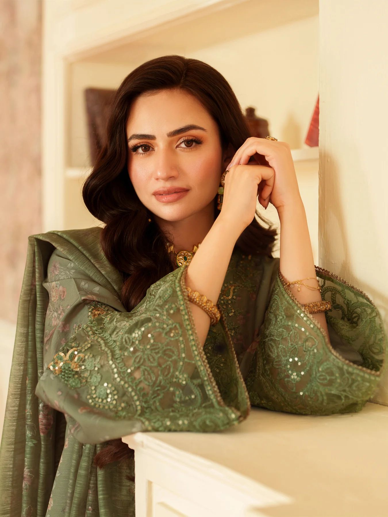 Opal Edit by Mohagni Printed Khaddar Embroidered 3pc Dress FMC6