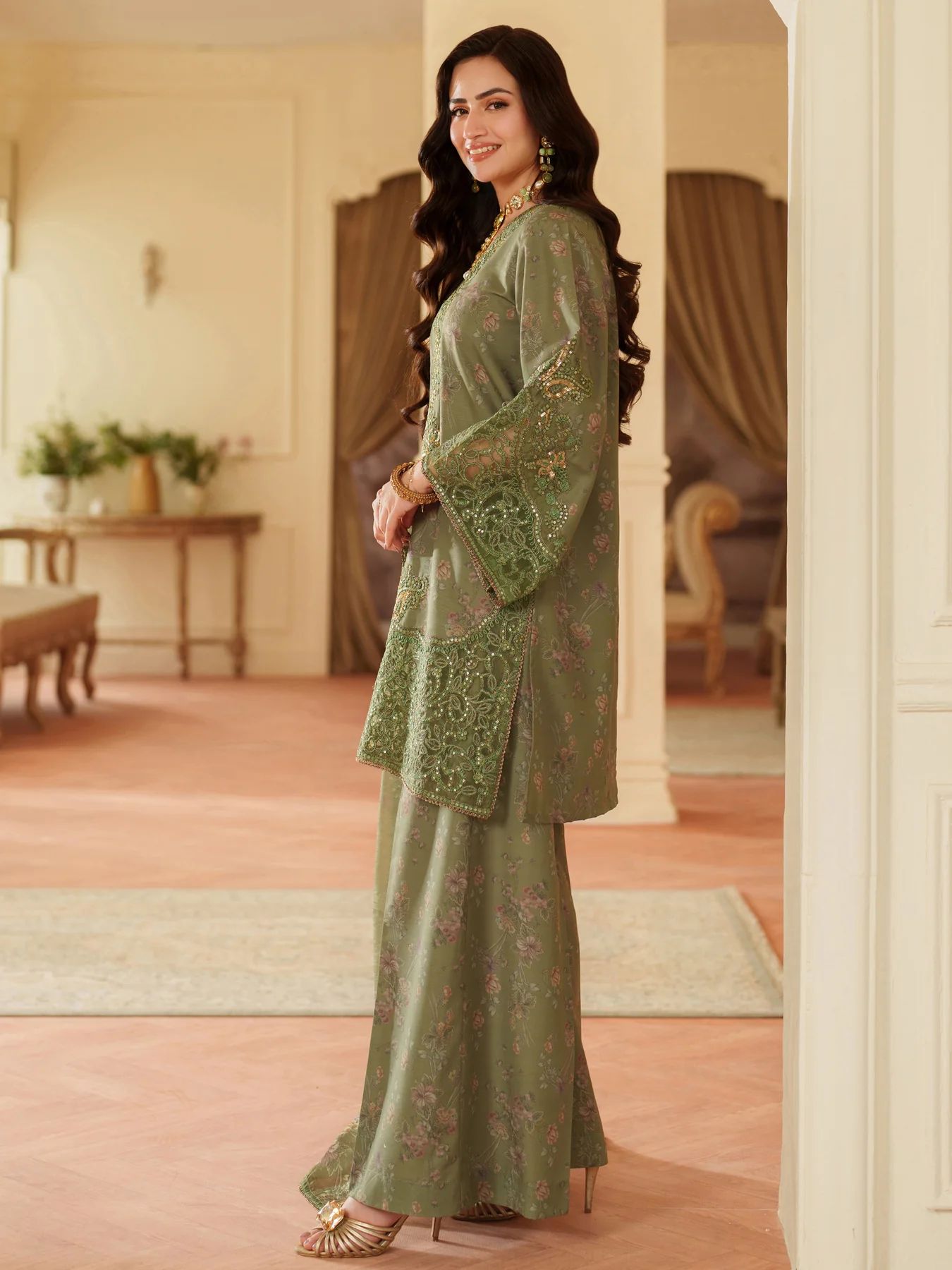 Opal Edit by Mohagni Printed Khaddar Embroidered 3pc Dress FMC6