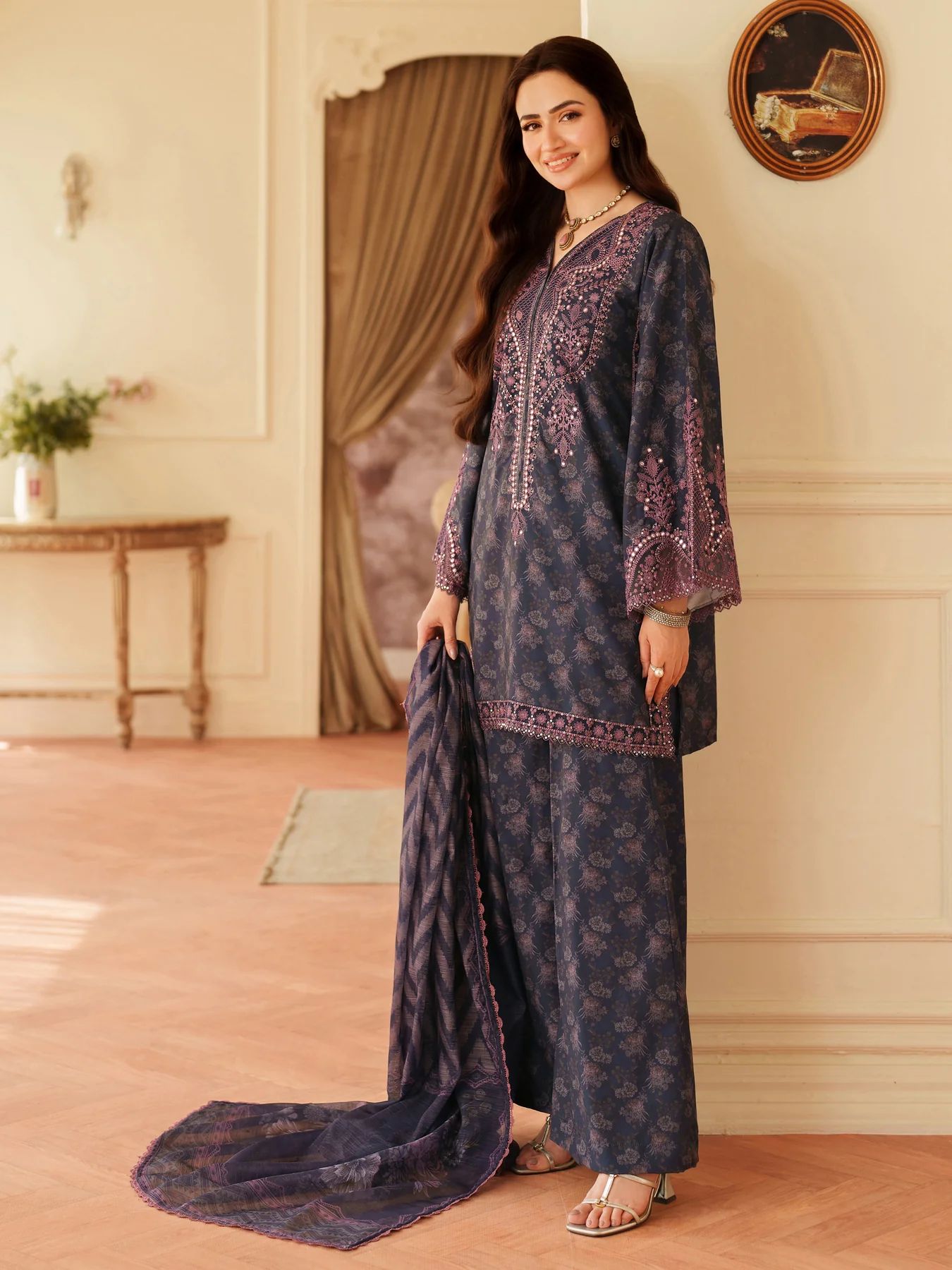 Opal Edit by Mohagni Printed Khaddar Embroidered 3pc Dress FMC7