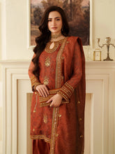 Opal Edit by Mohagni Khadi Net 3pc Suit with Farshi Shalwar & Bag FMC8