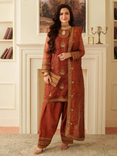Opal Edit by Mohagni Khadi Net 3pc Suit with Farshi Shalwar & Bag FMC8