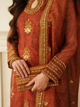 Opal Edit by Mohagni Khadi Net 3pc Suit with Farshi Shalwar & Bag FMC8