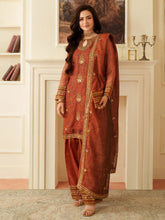 Opal Edit by Mohagni Khadi Net 3pc Suit with Farshi Shalwar & Bag FMC8