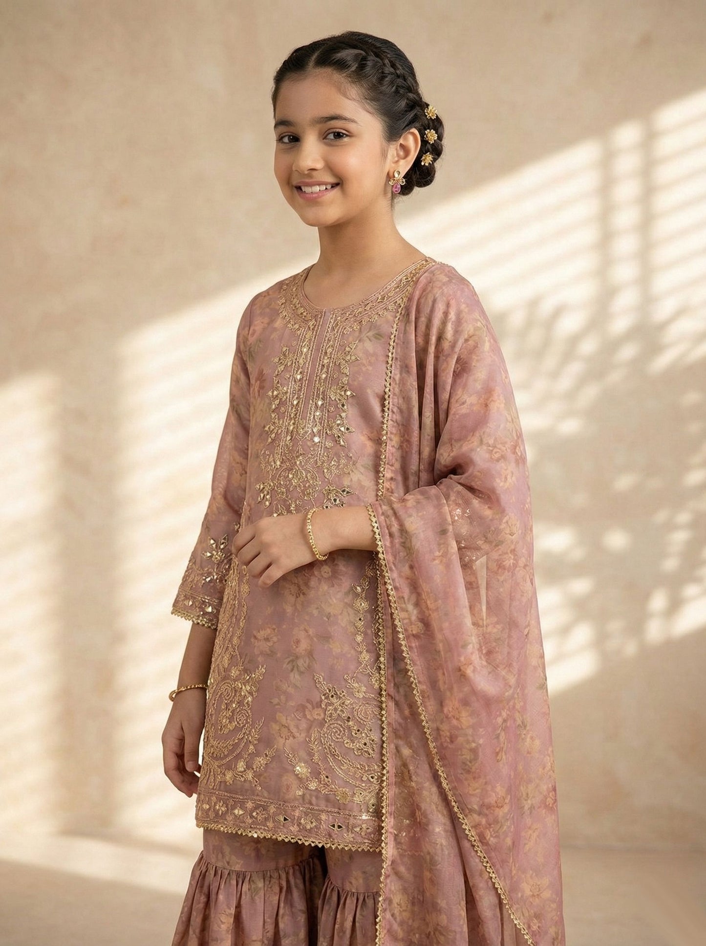 SM5 Sitara by Mohagni 3pc Girls Mirror Work Gharara Suit