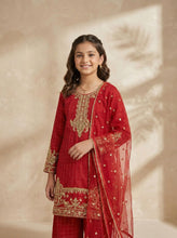 SM2 Sitara by Mohagni Girls Zari Embroidered Raw Silk Suit