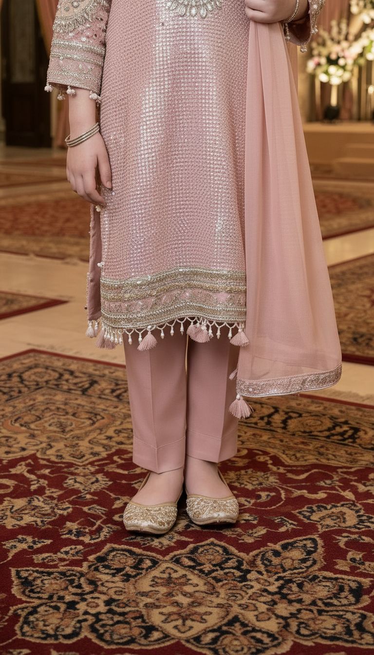 Mona Little Heirloom 3pc Embellished Chiffon Girls’ Party Wear Suit – MLH1