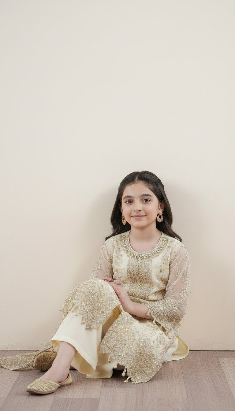 Mona Little Heirloom 3pc Embellished Organza Girls’ Party Wear Suit – MLH2