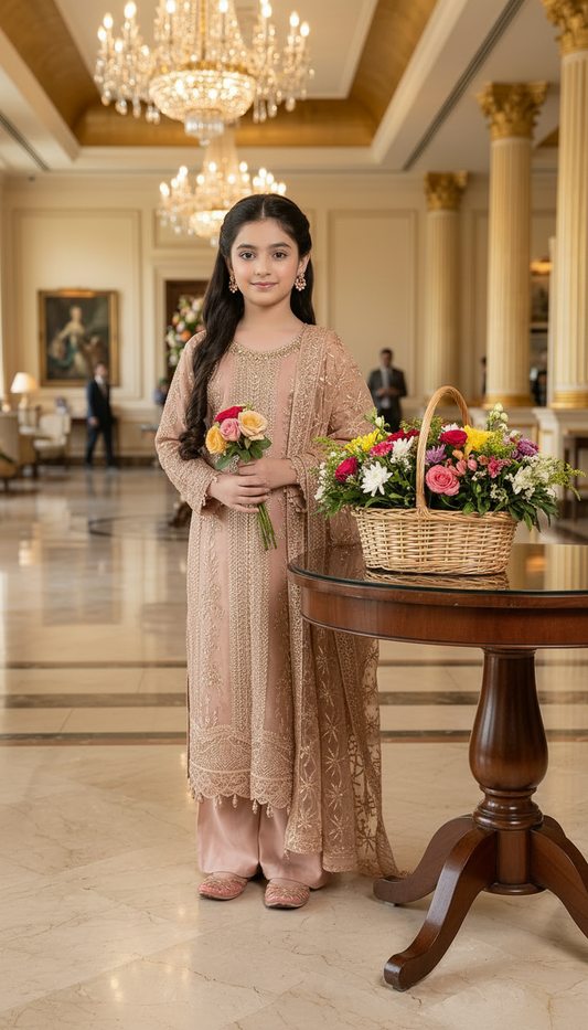 Mona Little Heirloom 3pc Embellished Organza Girls’ Party Wear Suit – MLH4