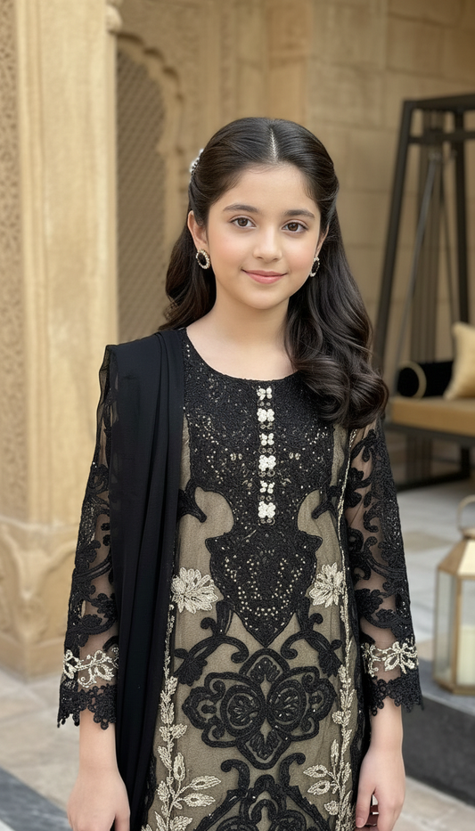 Mona Little Heirloom 3pc Embellished Organza Girls’ Party Wear Suit – MLH5