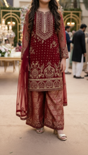Mona Little Heirloom 3pc Embellished Chiffon Girls’ Gharara Suit – MLH6
