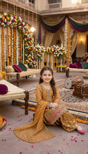 Mona Little Heirloom 3pc Embroidered Organza Lurex Girls’ Gharara Suit – MLH7