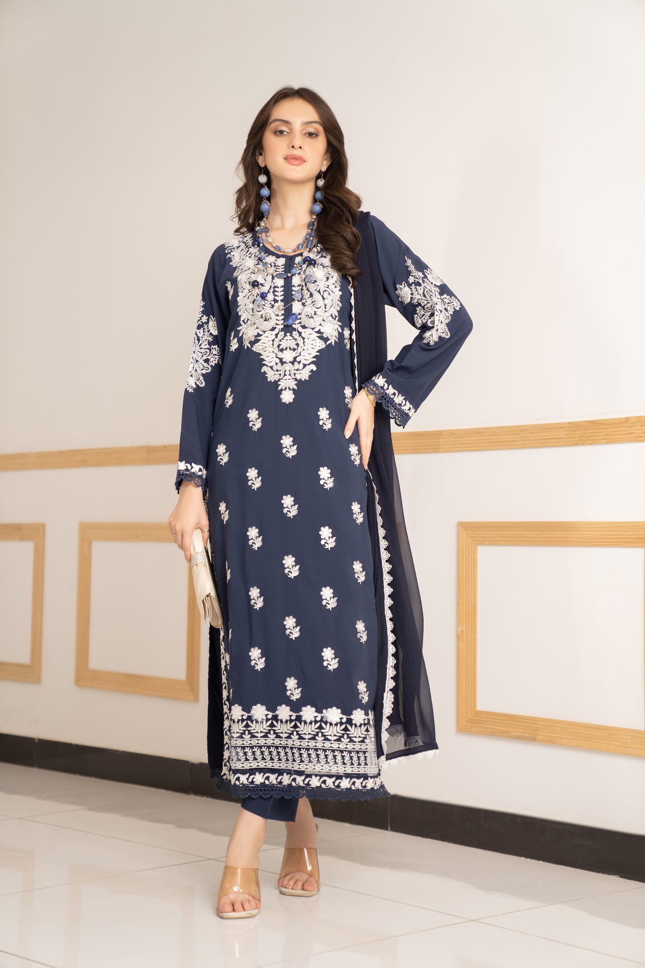 3pc Ready to Wear Linen Dress LY4