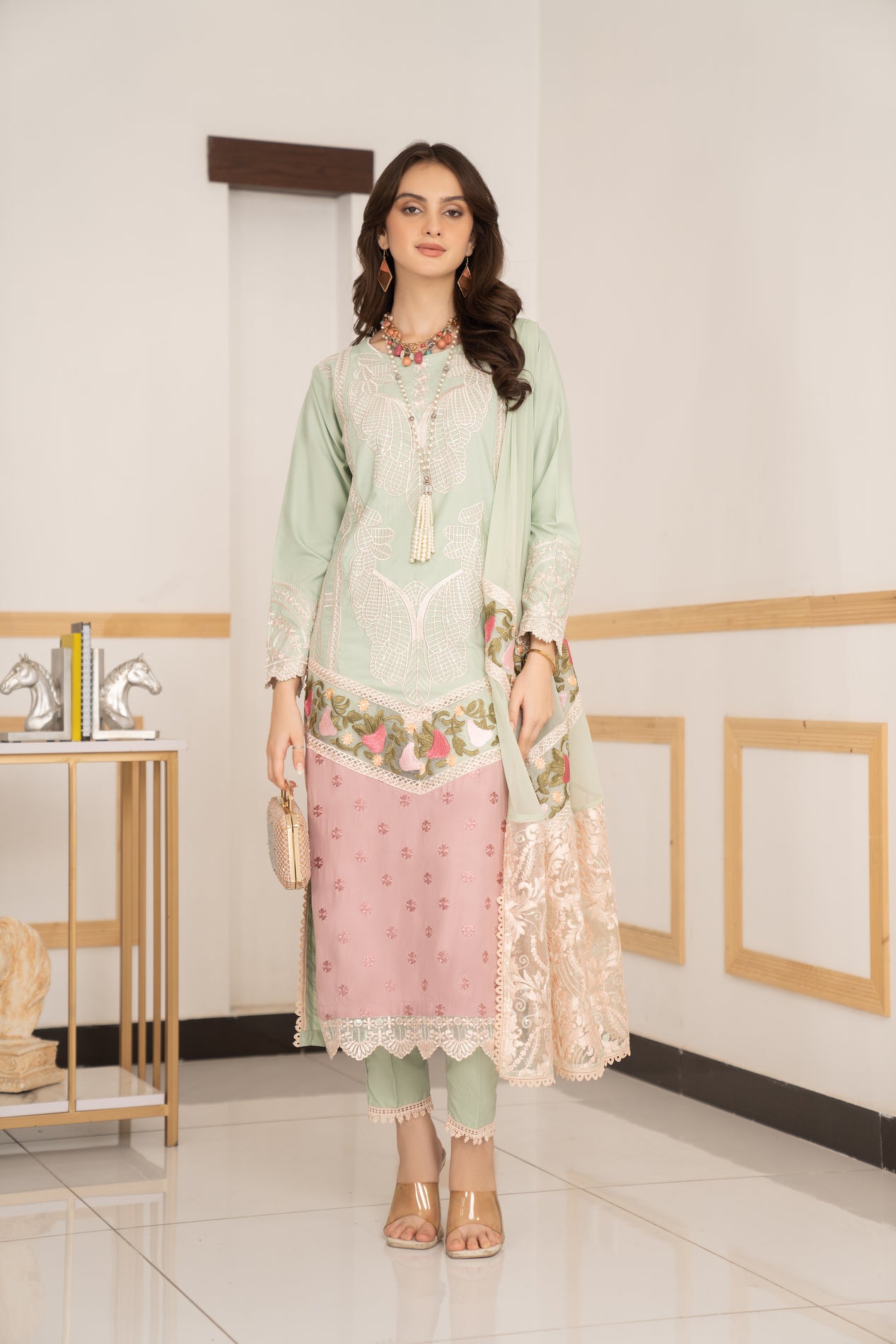 3pc Ready to Wear Linen Dress LY5