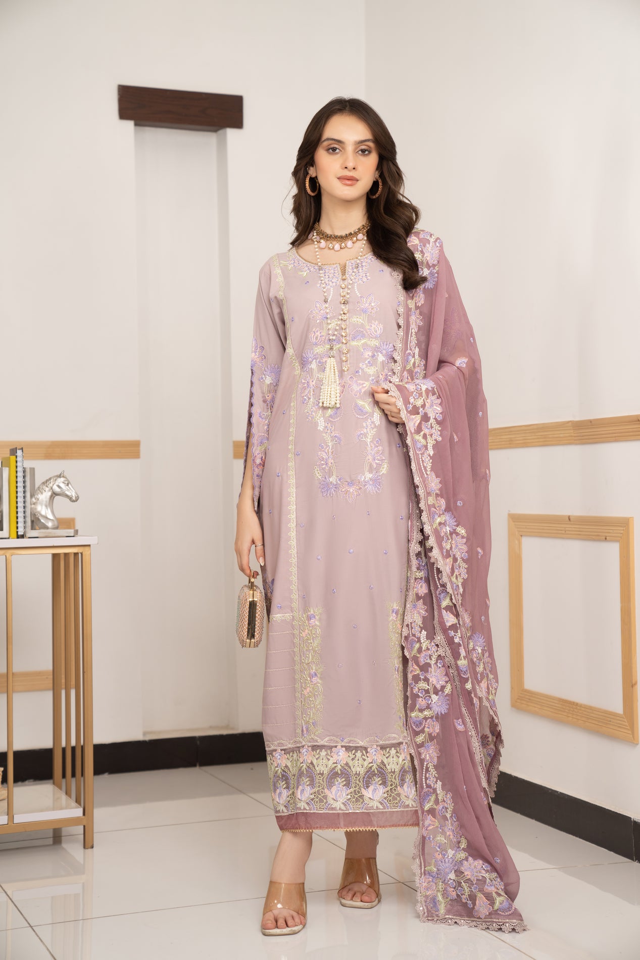 3pc Ready to Wear Linen Dress LY7