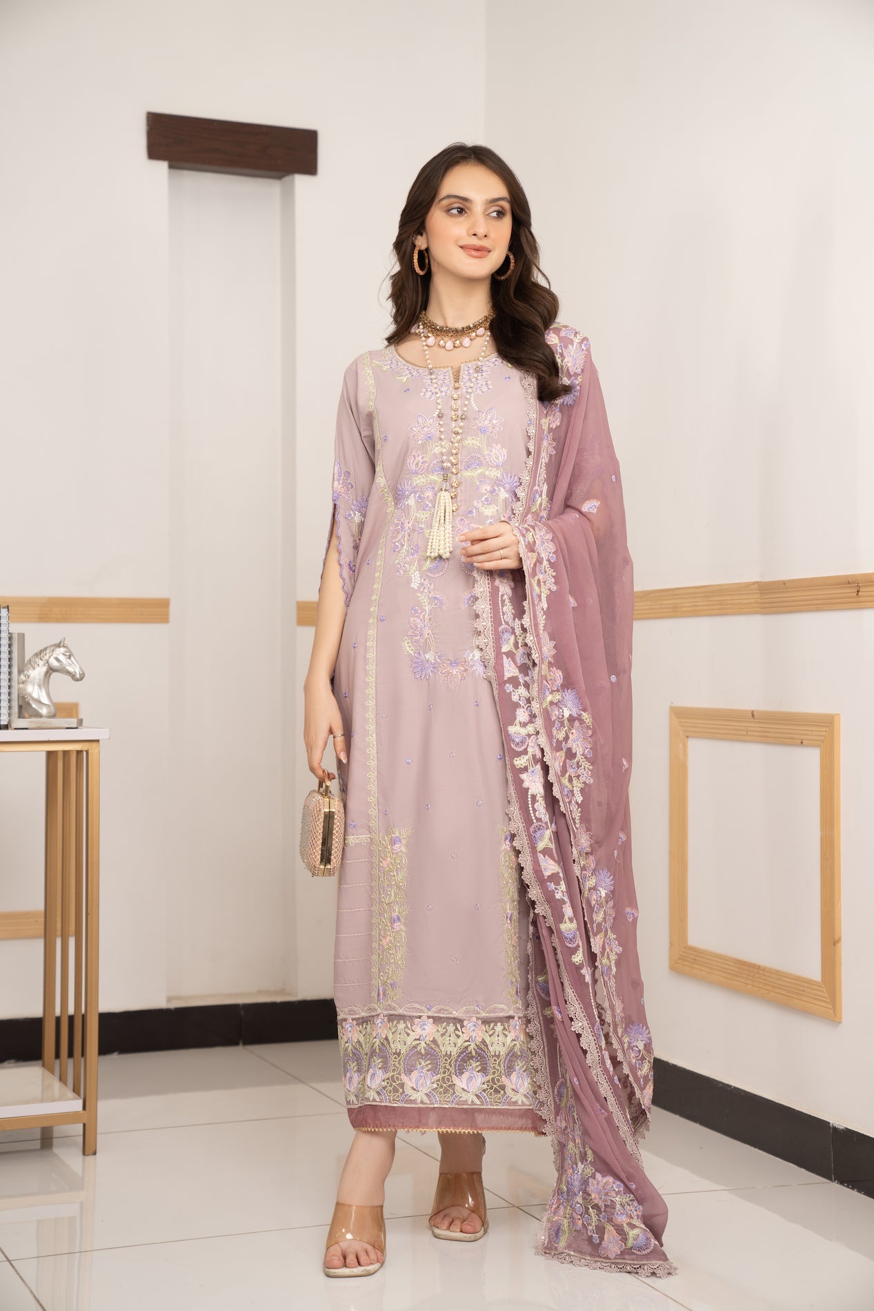 3pc Ready to Wear Linen Dress LY7