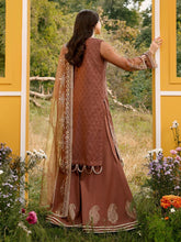 Hania’s Eid Twinning Charm by Mona – Chocolate Chikankari Sharara Suit HEC14