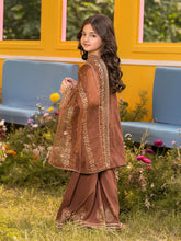 Hania’s Eid Twinning Charm by Mona – Chocolate Chikankari Sharara Suit HEC14